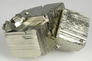 1.9" Striated, Cubic Pyrite Crystal Cluster - Peru - Crystal #202927
