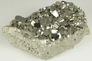 4.5" Gleaming Cubic Pyrite Crystal Cluster - Peru - Crystal #202969