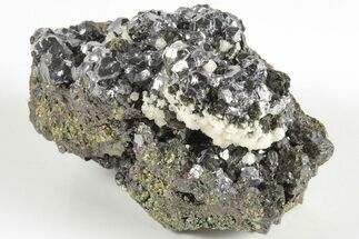 Shiny Galena & Calcite On Pyrite - Peru #203941