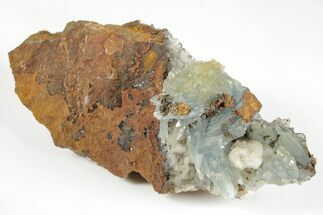 Blue Bladed Barite Crystal Clusters with Calcite - Morocco #204045