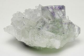 Purple & Green Cubic Fluorite with Quartz - China #205575