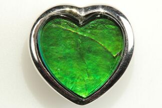 Stunning Heart-Shaped Ammolite Pendant - Sterling Silver #205996