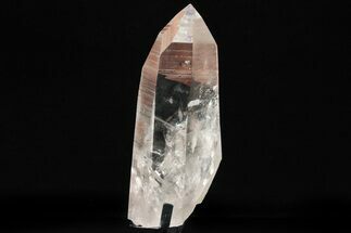 Exceptional, Glassy Quartz Point With Metal Stand - Brazil #206852