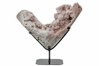 Sparkly, Pink Amethyst Geode Section on Metal Stand - Brazil #206973