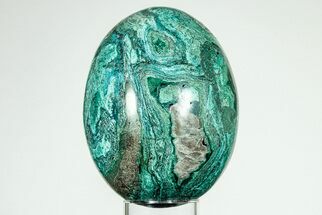 Polished Chrysocolla & Malachite Egg - Peru #207612