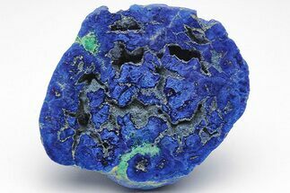 Vivid Blue, Cut/Polished Azurite & Malachite Nodule - Siberia #207895