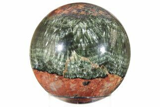 Polished Seraphinite Sphere with Red Jasper - Siberia #207908