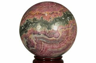 Polished Rhodochrosite With Pyrite Sphere - Argentina #209159