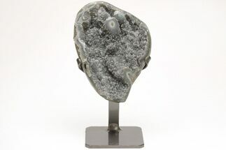 Sparkling Druzy Quartz Geode With Metal Stand #208997