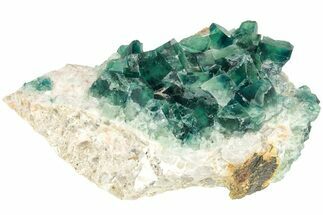 Green, Fluorescent, Cubic Fluorite Crystals - Madagascar #210426