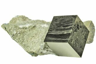 Natural Pyrite Cube In Rock - Navajun, Spain #211392