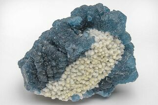 Blue, Cubic/Octahedral Fluorite Encrusted Quartz - Inner Mongolia #213871