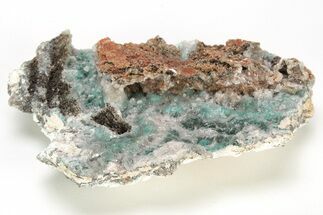 Fibrous Aurichalcite Crystals with Calcite - Mexico #215013