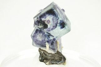 Purple Cubic Fluorite Crystals on Arsenopyrite - Yaogangxian Mine #215784