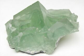 Green Cubic Fluorite Crystals with Phantoms - China #216314