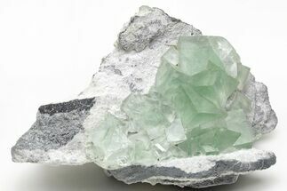 Green Cubic Fluorite Crystals with Phantoms - China #216334