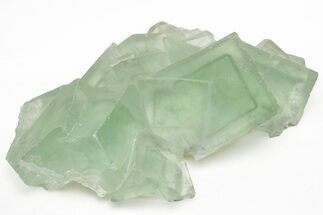 Green Cubic Fluorite Crystals with Phantoms - China #216308
