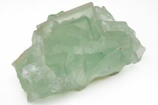 Green Cubic Fluorite Crystals with Phantoms - China #216245