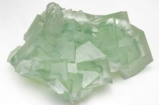 Green Cubic Fluorite Crystals with Phantoms - China #216268
