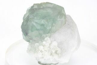 Green-Purple, Cubic Fluorite Crystal on Quartz - Inner Mongolia #216772