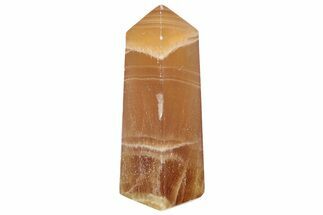 Polished, Banded Honey Calcite Obelisk #217039