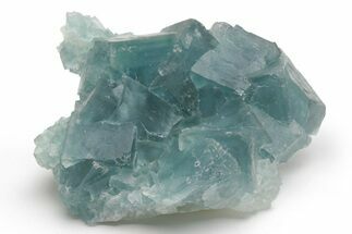 Cubic, Blue-Green Fluorite Crystal Cluster with Phantoms - China #217443