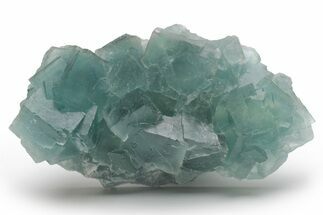 Cubic, Blue-Green Fluorite Crystal Cluster with Phantoms - China #217447