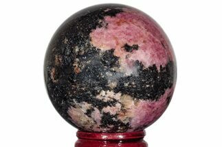 Polished Rhodonite Sphere - Madagascar #218880