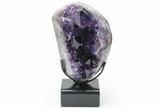 Dark Purple Amethyst Cluster With Stand - Large Points #221076