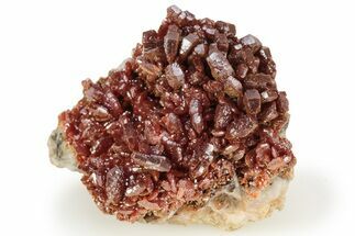 Dark Red Vanadinite Crystals on Barite - Morocco #223668