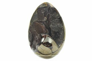 Septarian Dragon Egg Geode - Black Crystals #224201