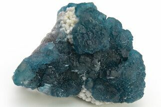Blue, Cubic/Octahedral Fluorite Encrusted Quartz - Inner Mongolia #224773