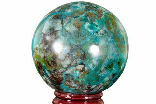 Polished Malachite & Chrysocolla Sphere - Peru #211064