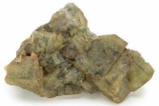 Yellow-Green Cubic Fluorite Crystal Cluster - Morocco #223906