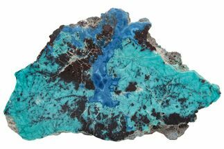 Colorful Chrysocolla and Shattuckite Slab - Mexico #227889