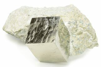 Natural Pyrite Cube In Rock - Navajun, Spain #227618