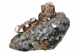 Fluorescent Zircon Crystals in Biotite Schist and Magnetite - Norway #228208