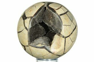 Polished, Septarian Geode Sphere - Madagascar #230406