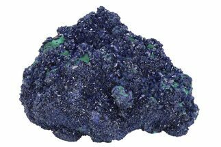 Sparkling Azurite Crystals on Fibrous Malachite - China #231804