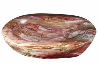Colorful Polished Petrified Wood Dish - Madagascar #232381