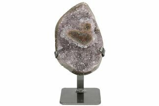 Sparkly Amethyst Geode Section on Metal Stand #233924