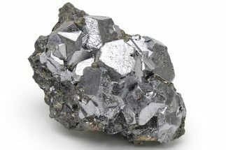 Lustrous Galena Crystals on Chalcopyrite - Peru #236688
