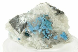 Vibrant Blue Cyanotrichite with Fluorite - China #238803