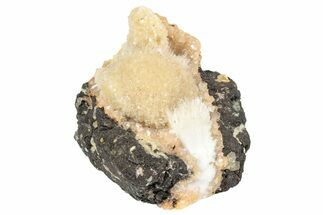 Thomsonite (Zeolite) on Sparkling Heulandite - Maharashtra, India #238463