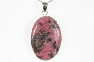 Polished Rhodonite Pendant - Sterling Silver #238630