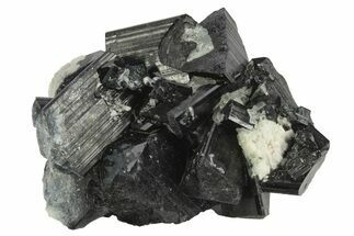 Black Tourmaline (Schorl) Crystals with Hyalite Opal - Namibia #239651