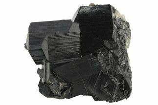 Striated Tourmaline (Schorl) Crystals on Smoky Quartz - Namibia #239690