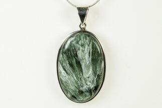 Polished Seraphinite Pendant (Necklace) - Sterling Silver #240325