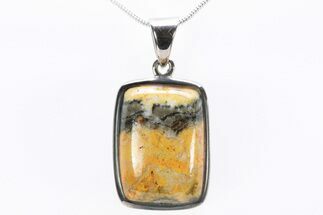 Bumblebee Jasper Pendant (Necklace) - Sterling Silver #240246