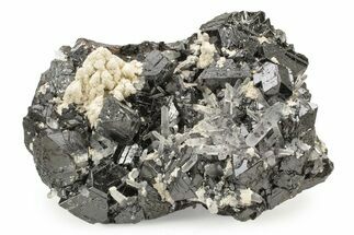 Quartz Crystals on Lustrous Sphalerite (Marmatite) - Peru #238957
